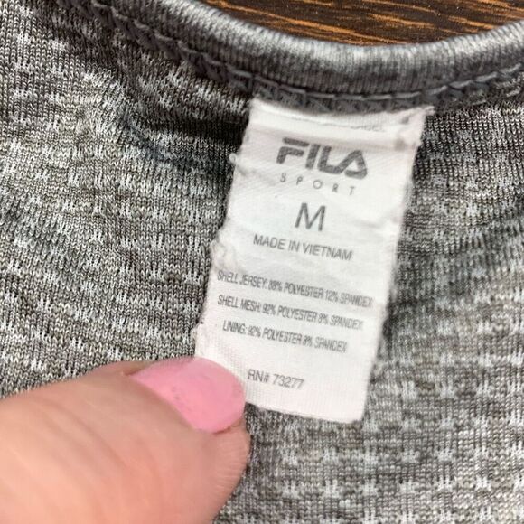 Fila Women's Solid Pullover Lined Racerback Sports Bra Gray Size Medium - Picture 5 of 6